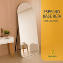 Ver imagem 3 de Espelho Base Reta com Moldura Alumínio Off White Corpo Inteiro 170x70 Cm C/ Suporte de Chão e Parede