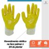 Luva de Segurança em Malha Tricotada Revestida de Nitrílico Parcial Amarela Tamanho M - Starfer - 4