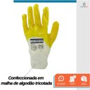 Ver imagem 2 de Luva de Segurança em Malha Tricotada Revestida de Nitrílico Parcial Amarela Tamanho M - Starfer