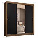 Ver imagem 2 de Guarda-roupa Casal 3 Portas de Correr com Espelho 4 Gavetas Rustic/preto Sublime Plus Madesa Rustic/