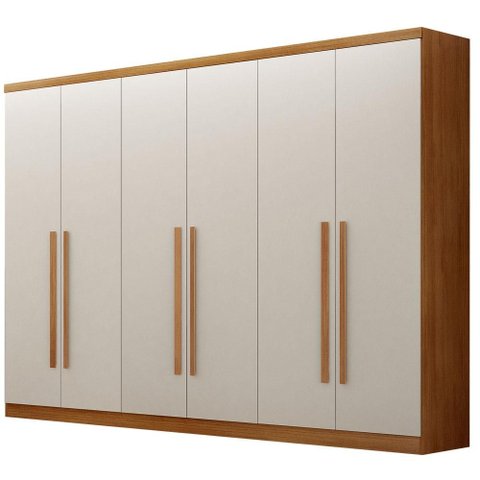 Guarda Roupa Casal Bristol 6 Portas 8 Gavetas Cinamomo Fendi - Novo Horizonte