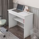 Ver imagem 3 de Escrivaninha Estudo Home Office Vitória Pratreleira Infeiror:branco