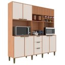 Ver imagem 2 de Cozinha Compacta 7 Portas 3 Gavetas Emilia Marrom/Freijó/Off White