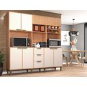 Ver imagem 1 de Cozinha Compacta 7 Portas 3 Gavetas Emilia Marrom/Freijó/Off White