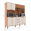 Ver imagem 3 de Cozinha Compacta 7 Portas 3 Gavetas Emilia Marrom/Freijó/Off White