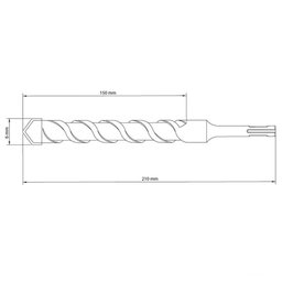 Broca para Concreto 6x210 Mm Tramontina em Aço Especial com Encaixe Sds Plus Tramontina - 2