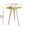 Kit 2 Mesa De Canto Lateral Redonda Hadasa Amarelo 56Cm - 2