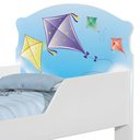 Ver imagem 3 de Cama Infantil Pipa com Colchão Mini Cama MDF Branco com Adesivos Vinil Cambel Móveis