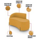 Ver imagem 3 de Sofá 2 Lugares Orgânico 140cm Pé Dourado Morgan Veludo D03 - D’Rossi