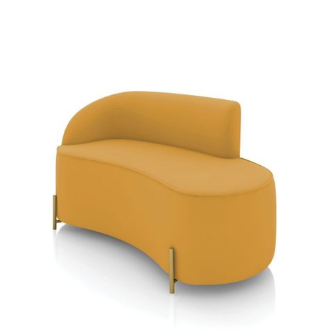 Sofá 2 Lugares Orgânico 140cm Pé Dourado Morgan Veludo D03 - D’Rossi