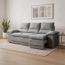 Ver imagem 1 de Sofá Plaza 2,30m com Molas no Assento Retrátil e Reclinável Velosuede - Netsofas - Cinza