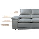 Ver imagem 5 de Sofá Plaza 2,30m com Molas no Assento Retrátil e Reclinável Velosuede - Netsofas - Cinza