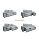 Ver imagem 3 de Sofá Plaza 2,30m com Molas no Assento Retrátil e Reclinável Velosuede - Netsofas - Cinza