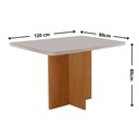 Ver mais imagens de Mesa de Jantar Olimpia 120cm Tampo MDF e Vidro Canto Copo com 4 Cadeiras Lira