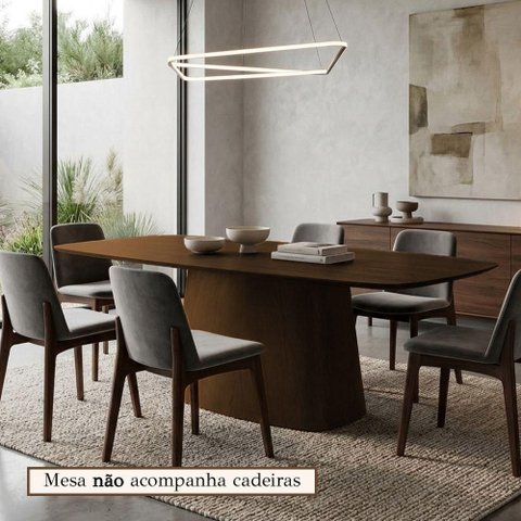 Mesa de Jantar Mampituba Orgânica Curva Madeira Maciça 200cm