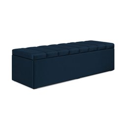 Calçadeira Baú Navi 160 para Cama Queen N-025 Veludo Azul Marinho Aradecor - 3