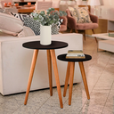 Ver mais imagens de Kit 2 Conjunto de Mesas Canto e Apoio 45x40 50x45 Mdf (preto)