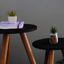 Ver imagem 3 de Kit 2 Conjunto de Mesas Canto e Apoio 45x40 50x45 Mdf (preto)