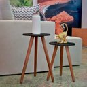 Ver imagem 6 de Kit 2 Conjunto de Mesas Canto e Apoio 45x40 50x45 Mdf (preto)