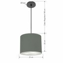 Ver imagem 2 de Lustre Luminária Pendente Vivare Free Lux Pe-4107pr Cúpula em Tecido 25x20cm Cinza-escuro Canopla