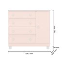 Ver imagem 5 de Jogo de Quarto Doce Sonho Guarda Roupa 3 Portas e Cômoda 1 Porta Rosa Acetinado com Pés - Qmovi