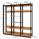 Ver imagem 4 de Guarda Roupas Closet Wood Organização Elegante com Módulo Cabideiro e Prateleira Preto
