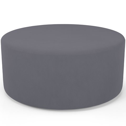 Puff Redondo Orgânico para Living 90cm Lola W01 Suede Cinza - Lyam Decor