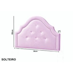 Cabeceira Provençal Laurel Com Tachas - Solteiro Suede Rosa - Aquarellaestofados - 2