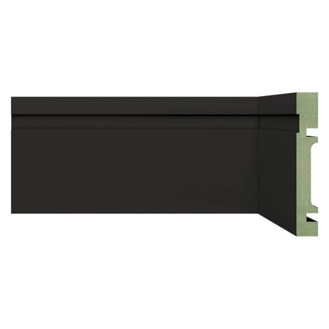 Kit Rodapé de MDF 15 Barras Frisadas de 10CMX2,40m Rende 36 Metros Preto Moldufama
