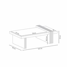 Aparador Astro e Mesa de Centro Luna Nature Off White – HB Móveis - 7