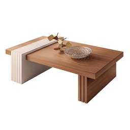 Aparador Astro e Mesa de Centro Luna Nature Off White – HB Móveis - 5
