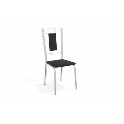 Conjunto 2 Cadeiras para Sala de Jantar Florença Metal Preto/Cromado