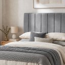 Ver imagem 2 de Cabeceira para Cama Casal Estofada 1,38 ,Mts Mel Vilajo: Suede Cinza