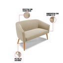 Ver imagem 5 de Kit 01 Namoradeira 02 Lugares e 02 Poltronas Stella Suede Pés Palito Castanho - D’Rossi - Marrom Rat