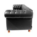 Ver imagem 3 de Sofá Chesterfield Luiz XV 2M Corano preto Sala Recepção Barbearia
