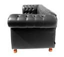Ver imagem 3 de Sofá Chesterfield Luiz XV 2M Corano preto Sala Recepção Barbearia