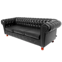 Ver imagem 2 de Sofá Chesterfield Luiz XV 2M Corano preto Sala Recepção Barbearia