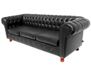 Ver imagem 2 de Sofá Chesterfield Luiz XV 2M Corano preto Sala Recepção Barbearia