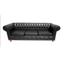 Ver imagem 1 de Sofá Chesterfield Luiz XV 2M Corano preto Sala Recepção Barbearia