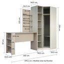 Ver imagem 4 de Guarda Roupa Prateleiras E Bancada Com Painel Crema Com Connect