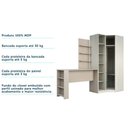 Ver imagem 3 de Guarda Roupa Prateleiras E Bancada Com Painel Crema Com Connect