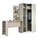 Ver imagem 7 de Guarda Roupa Prateleiras E Bancada Com Painel Crema Com Connect
