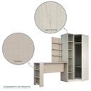 Ver imagem 2 de Guarda Roupa Prateleiras E Bancada Com Painel Crema Com Connect