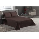 Ver imagem 1 de Cobre Leito Veneza 3 Peças Marrom Escuro Casal Queen Luxo