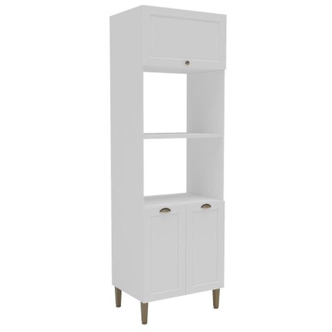 Torre Quente para 2 Fornos 3 Portas 70cm Lavanda Provençal Cor Branco Liso - Mademovel