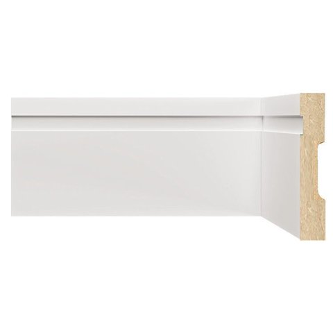 Kit Rodapé MDF 20 Barras Frisadas de 10CMX1,80m Rende 36m Branco/Frisado Moldufama