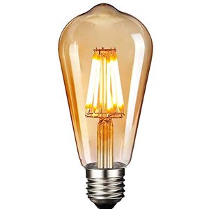 Kit Lâmpadas Led Pera ST64 Filamento Âmbar Vintage 4w Bivolt Nordecor 3 Lâmpadas