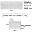 Ver imagem 3 de Sofá 2 Lugares 162cm Perry Linho Cinza Claro - Sallar Home