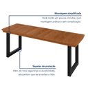 Ver mais imagens de Banco de Jantar 3 Lugares Madeira Maciça e Aço 130cm Capri Marrom/Preto