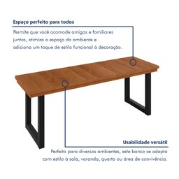 Banco Madeira Maciça 130cm Capri 130cm X 45cm X 40cm - 7